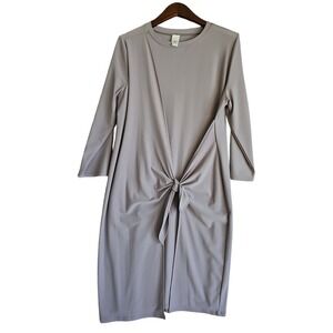 Wynne Layers Womens Purple Luxe Crepe Faux Wrap‎ Long Sleeve Dress Size L
